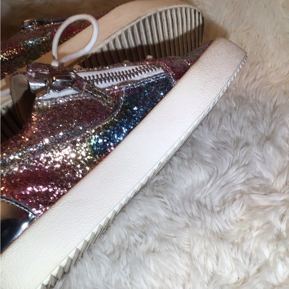 Giuseppe zanotti sparkle lace up sneakers size 9 - Picture 4 of 8